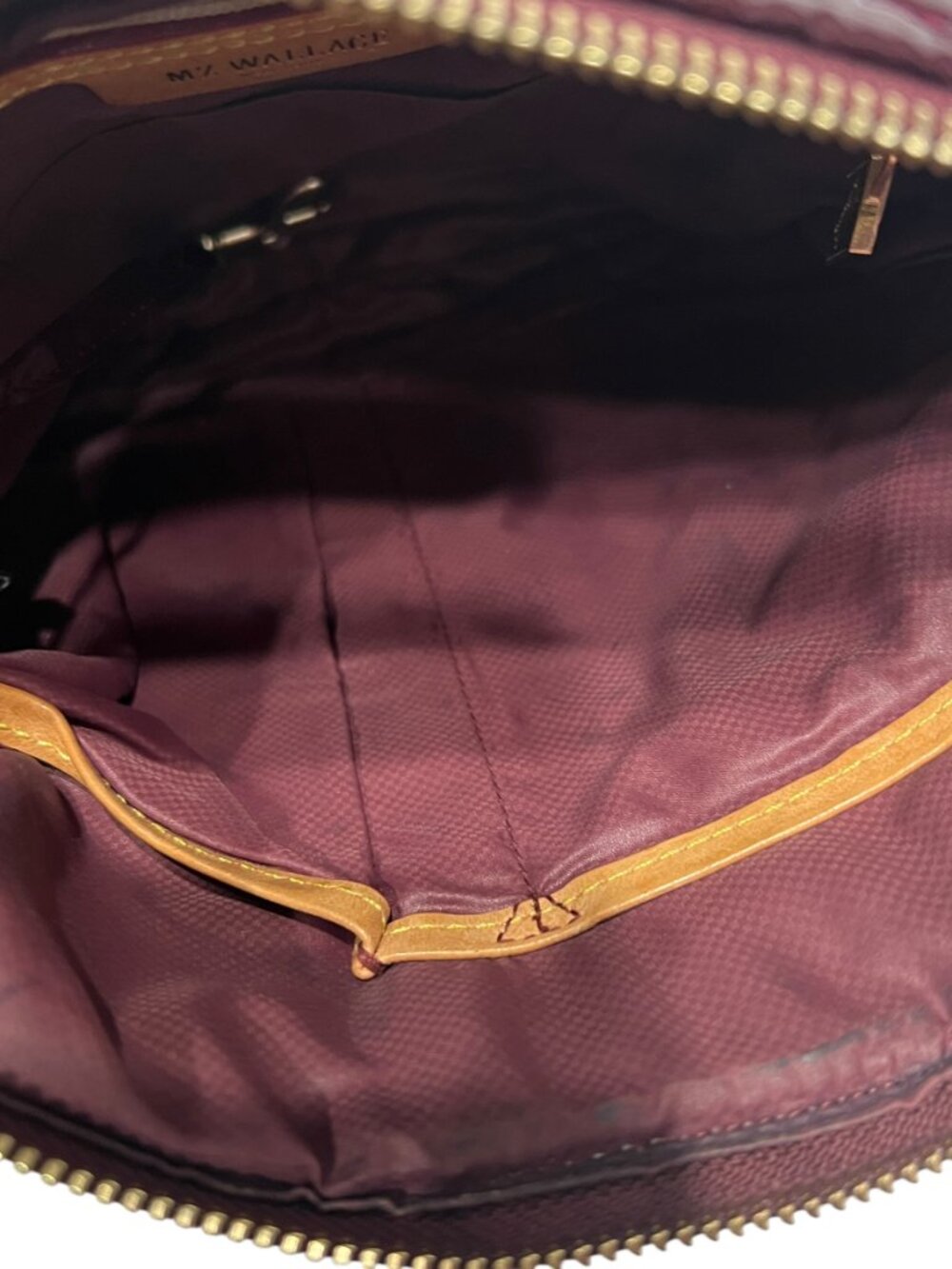 $335 MZ WALLACE Burgundy Red Downtown Crosby Patent Crossbody Shoulder Bag - Picture 9 of 10